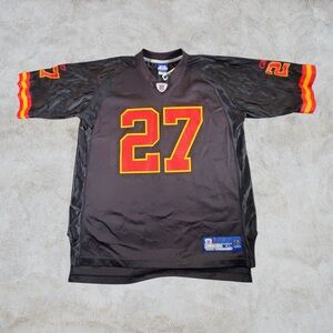 Kansas City Chiefs Jersey Mens XL Black Red Reebok NFL Larry Johnson #27 Onfield
